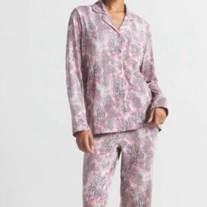 SKIMS Bloom Women's Pajama Set in Pink Leopard Print Small NWT